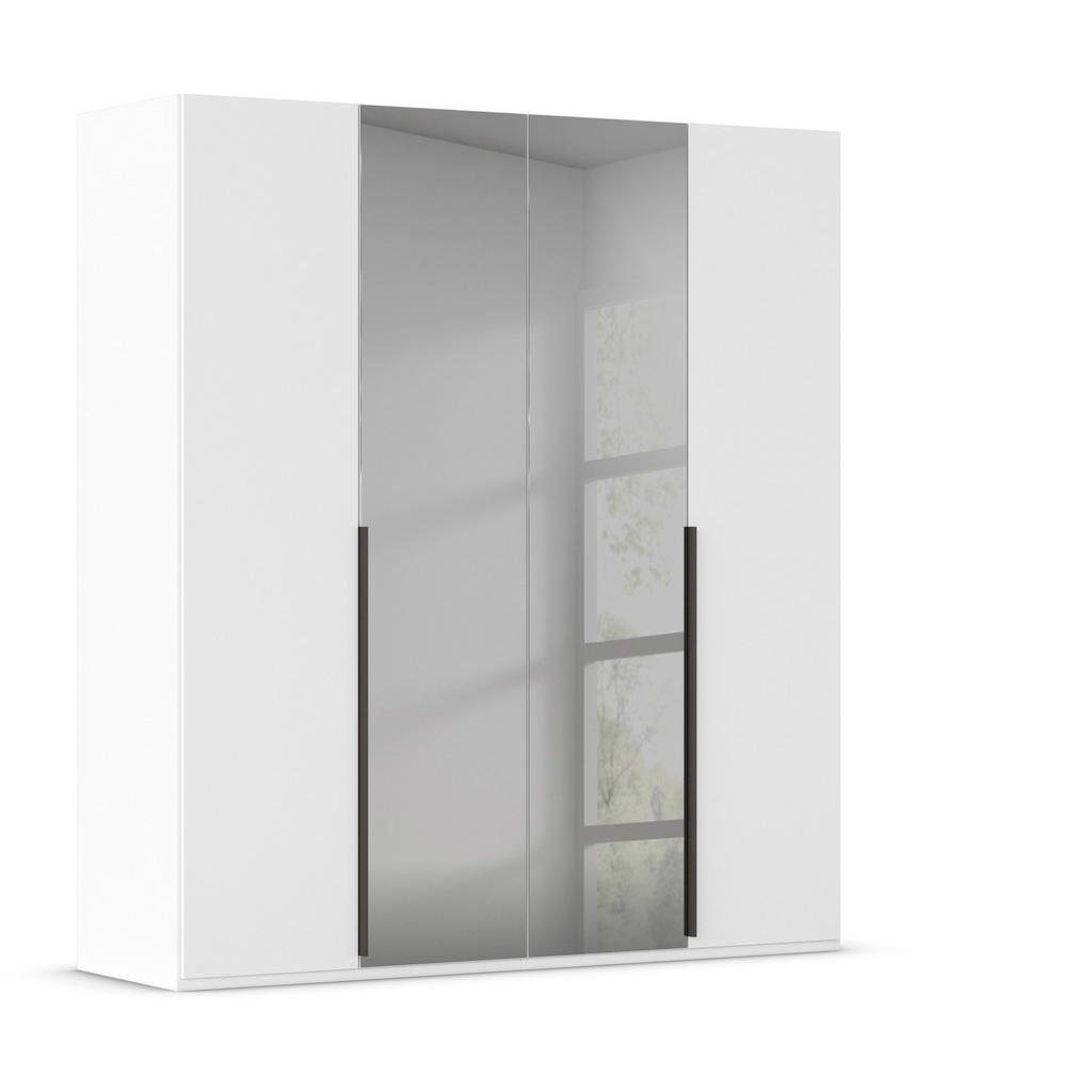 Drehtürenschrank Paola Grau Weiß B: 201 cm