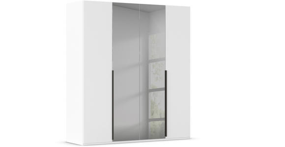 DREHTÜRENSCHRANK 201/223/61 cm 4-türig Grau, Weiß - Graphitfarben/Weiß, Trend, Glas/Holzwerkstoff (201/223/61cm) - Novel