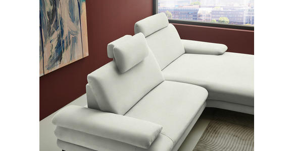 ECKSOFA  in Chenille, Flachgewebe Weiß  284/180 cm  - Schwarz/Weiß, Design, Textil/Metall (284/180cm) - Dieter Knoll