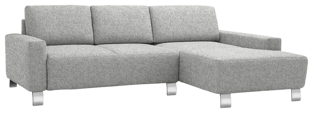 ECKSOFA  in Mikrovelours Naturfarben  248/160 cm  - Alufarben/Naturfarben, Design, Textil/Metall (248/160cm) - Sedda