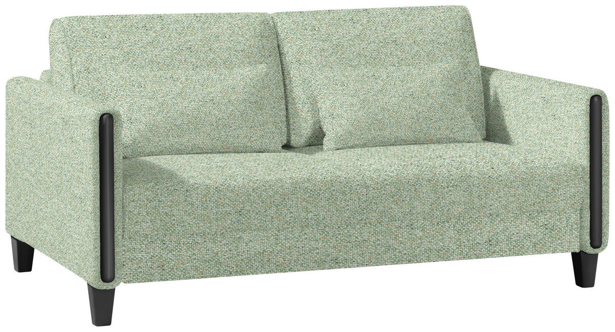 SCHLAFSOFA in Holz, Textil Schwarz, Hellgrün  - Schwarz/Hellgrün, Design, Holz/Textil (174/88/104cm) - Niels Andersson