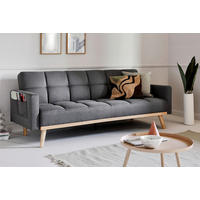 SCHLAFSOFA Webstoff Grau  - Eichefarben/Grau, MODERN, Holz/Textil (213/83/83cm) - Livetastic