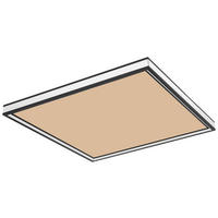 STROPNÉ LED SVIETIDLO, 45/45/8 cm - čierna/opálová, Basics, kov/plast (45/45/8cm)