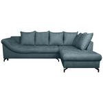 ECKSOFA Blau Struktur  - Blau/Schwarz, KONVENTIONELL, Textil/Metall (247/194cm) - Carryhome