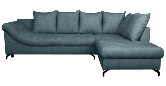 ECKSOFA Blau Struktur - Blau/Schwarz, KONVENTIONELL, Textil/Metall (274/194cm) - Carryhome