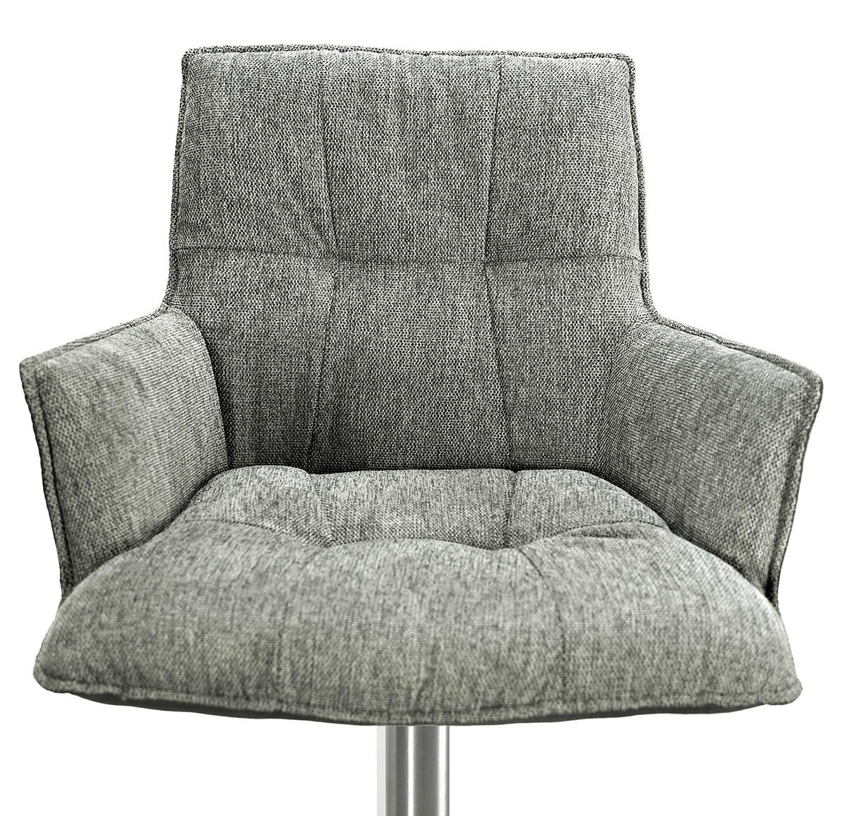 BARHOCKER in Metall, Textil Grau, Schwarz, Edelstahlfarben  - Chromfarben/Edelstahlfarben, Design, Textil/Metall (56/100/56cm) - Novel