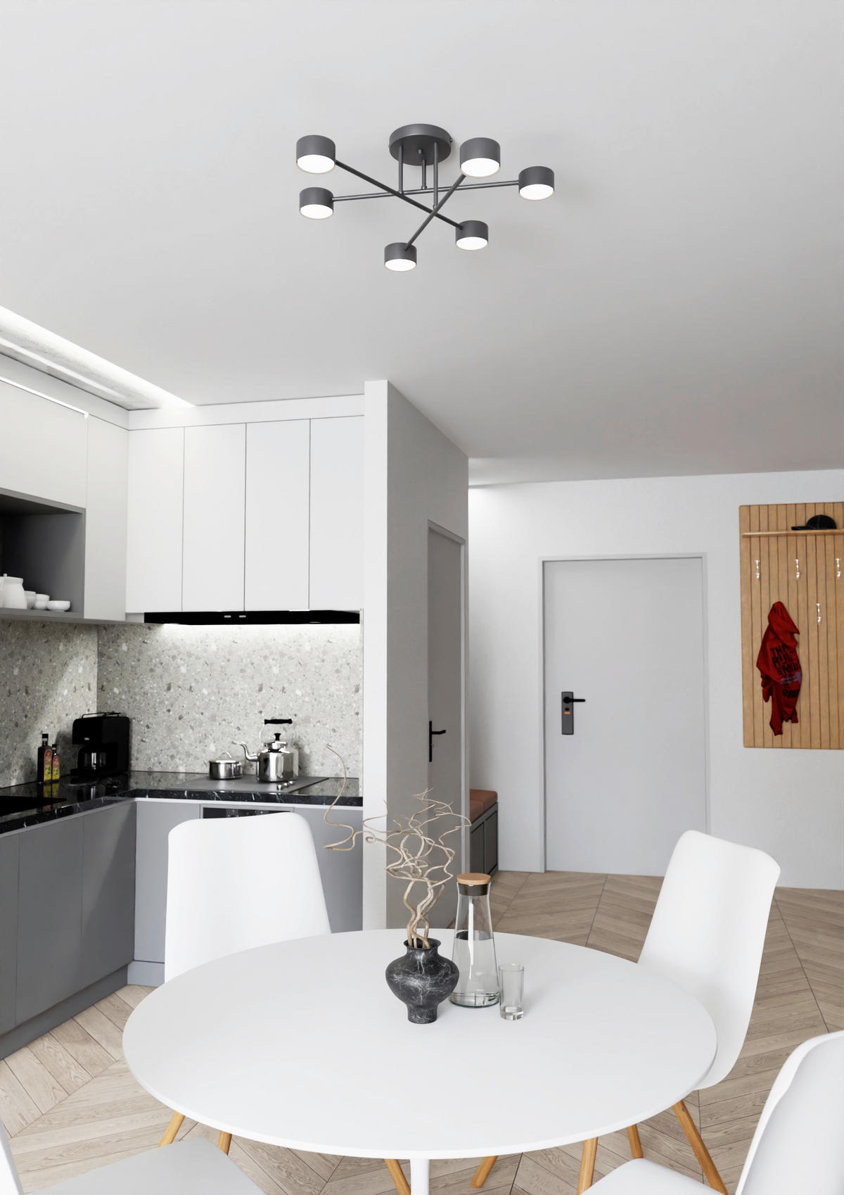 DECKENLEUCHTE 60/60/20 cm  - Schwarz, Design, Metall (60/60/20cm)