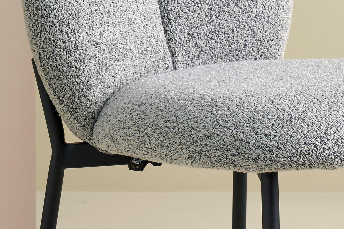 BARHOCKER-SET in Grau  - Schwarz/Grau, MODERN, Textil/Metall (47/102,7/52cm) - Schöner Wohnen