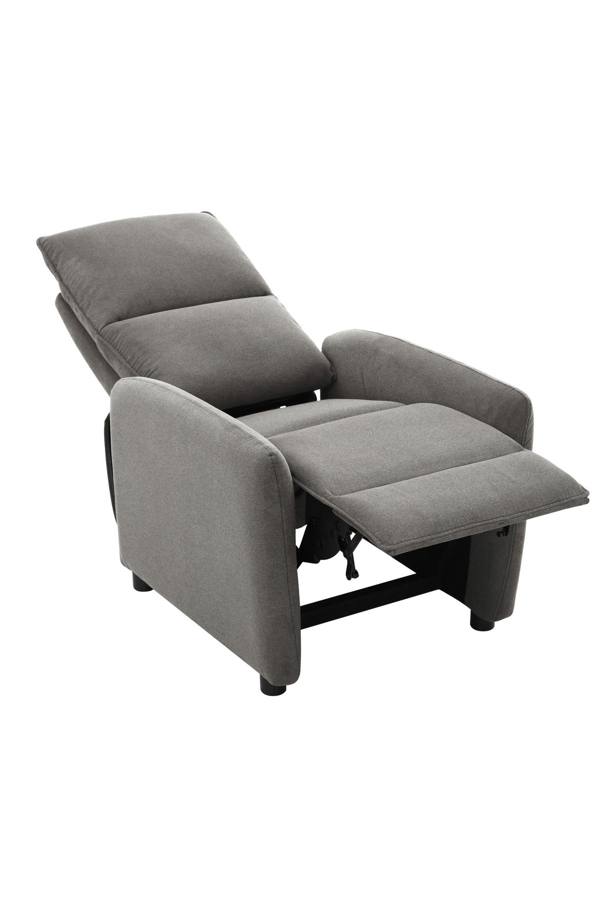 Fotoliu Pentru Televizor din lemn, metal, plastic, textil, gri deschis - gri deschis/negru, Konventionell, plastic/lemn (74/101/95cm) - Carryhome