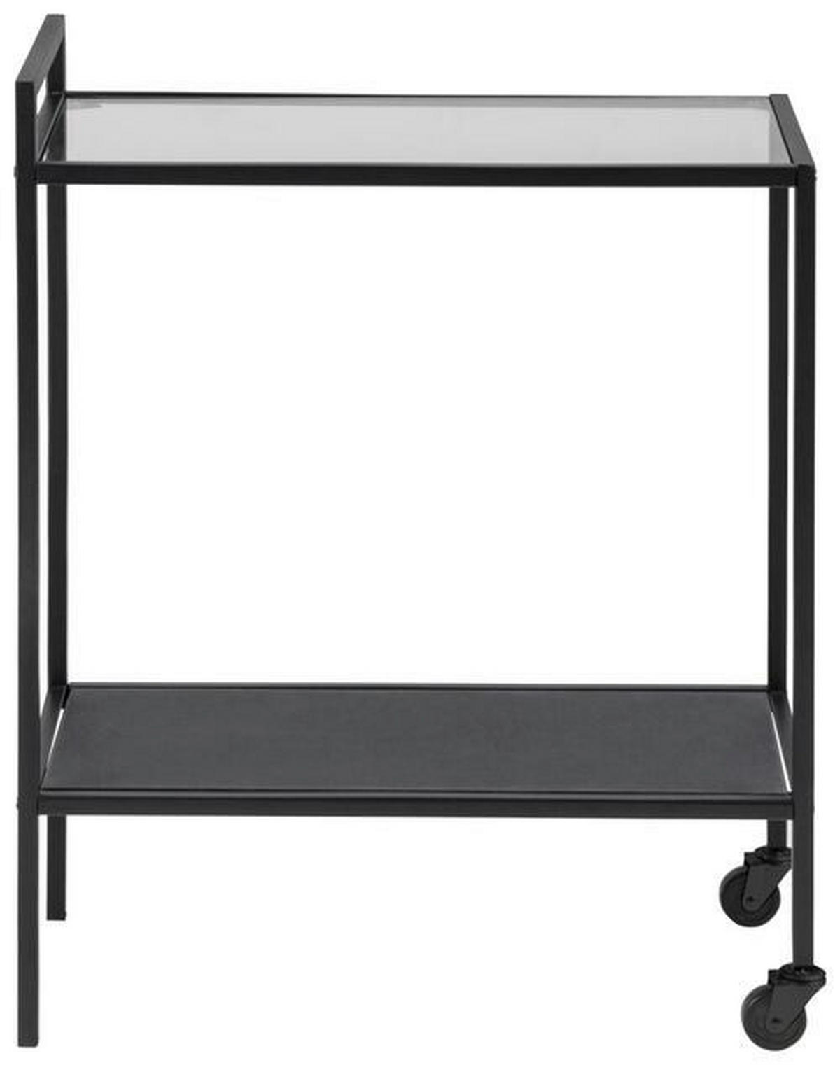 SERVIERWAGEN Klar  - Klar/Schwarz, Basics, Glas/Kunststoff (60/75/30cm) - MID.YOU