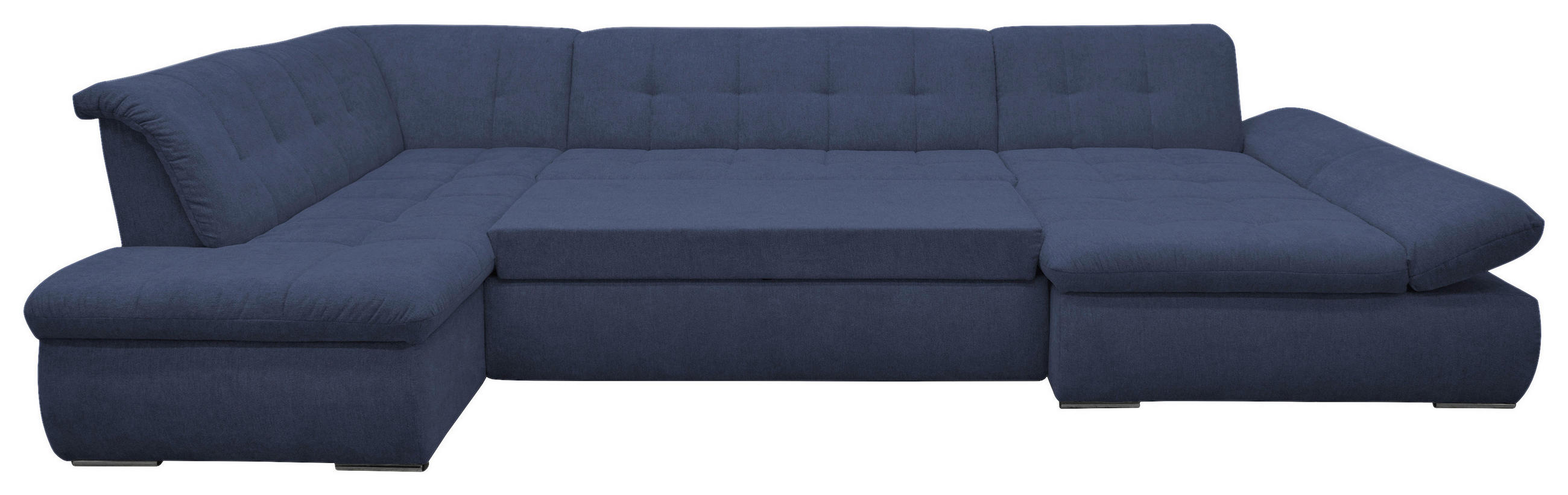 Thumbnail - Mid.you Wohnlandschaft, Dunkelblau, Textil, Uni, 5-Sitzer, U-Form, 353x216 cm, Made in EU, FSC Mix, Schlafen auf Sitzhöh...