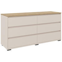 SIDEBOARD  160,1/78,9/48 cm 6 Schublade(n)  - Kaschmir/Eichefarben, Design, Holzwerkstoff/Kunststoff (160,1/78,9/48cm) - Carryhome