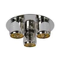 DECKENLEUCHTE Eryn 38/38/13 cm   - Chromfarben, Design, Glas (38/38/13cm) - Lucide