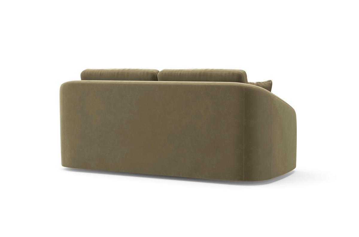2,5-SITZER in Samt Olivgrün  - Schwarz/Olivgrün, Modern, Kunststoff/Textil (196/88/107cm) - Sit & More