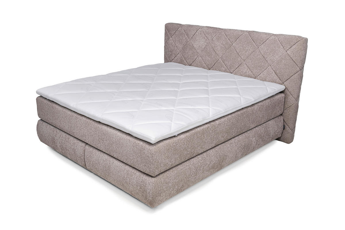 KONTINENTALSÄNG 180/200 cm,  in mocca, bäddmadrass, H2 = medelfast  - svart/mocca, Design, trämaterial/trä (180/200cm) - Visionight