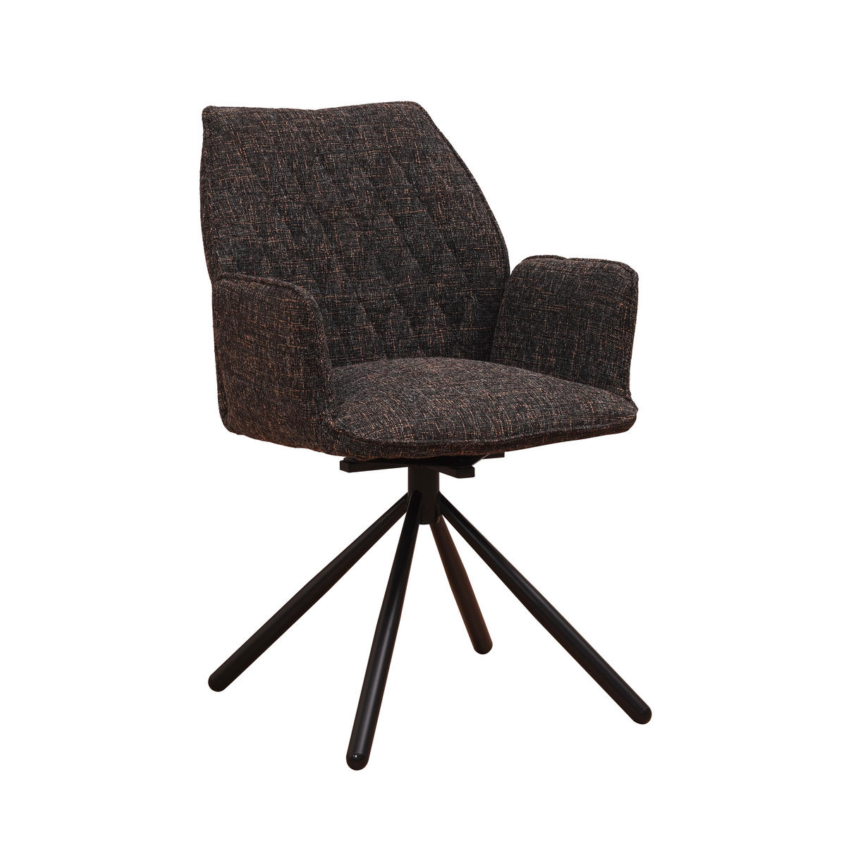 SADA ŽIDLÍ S PODRUČKAMI 2 kusy - černá, Moderní, kov/textil (57,5/92/52cm) - MID.YOU