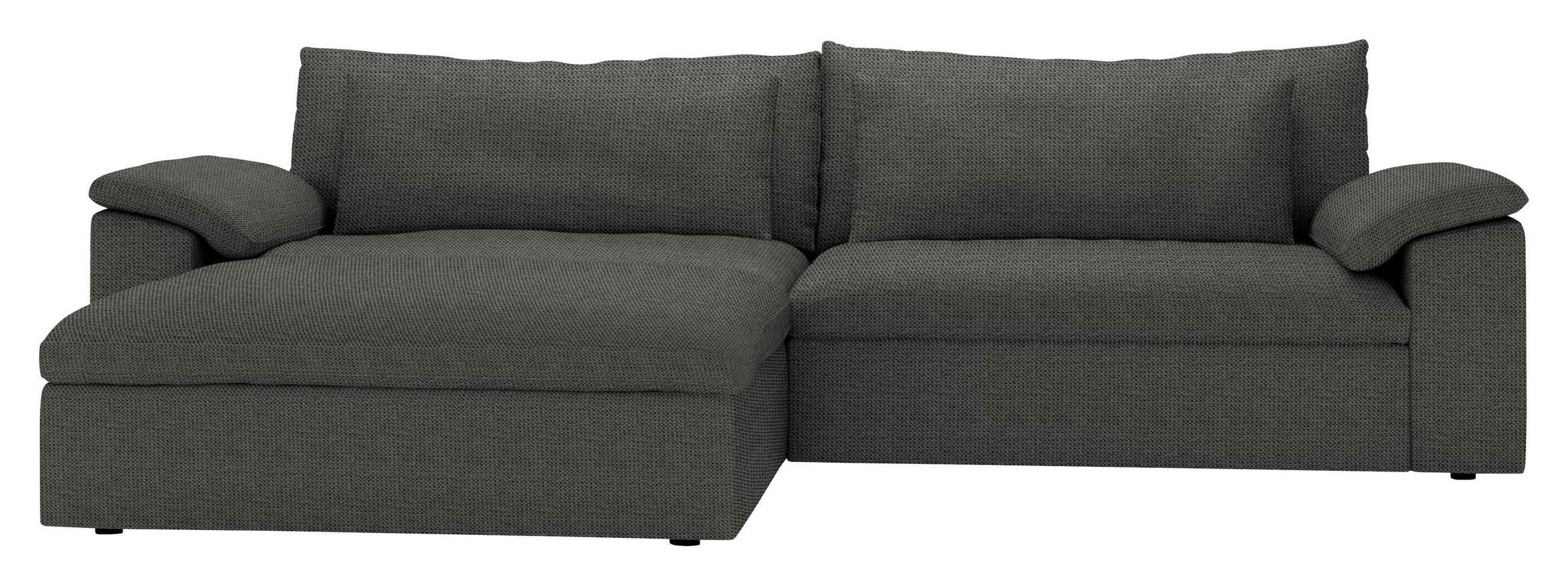 ECKSOFA  Chenille Anthrazit  - Anthrazit/Schwarz, Modern, Kunststoff/Textil (198/306cm) - Carryhome