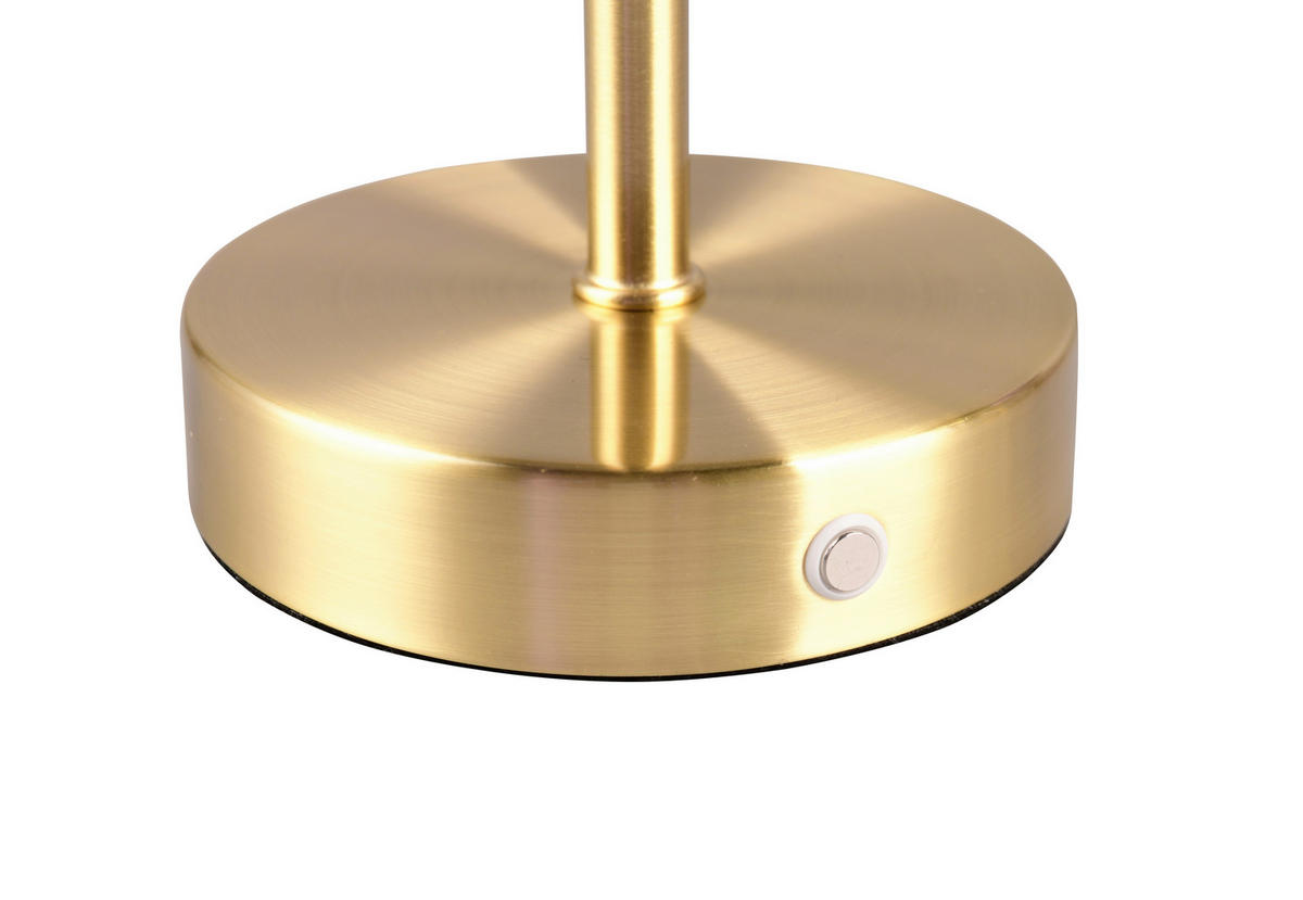 AKKU-TISCHLEUCHTE Jeff 12,6/30 cm  - Messingfarben, KONVENTIONELL, Metall (12,6/30cm)