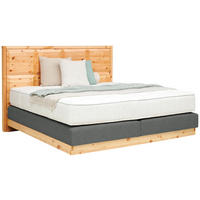 BOXSPRINGBETT 160/200 cm  in Zirbelkieferfarben, Dunkelgrau  - Dunkelgrau/Zirbelkieferfarben, Natur, Holz/Textil (160/200cm) - Valnatura
