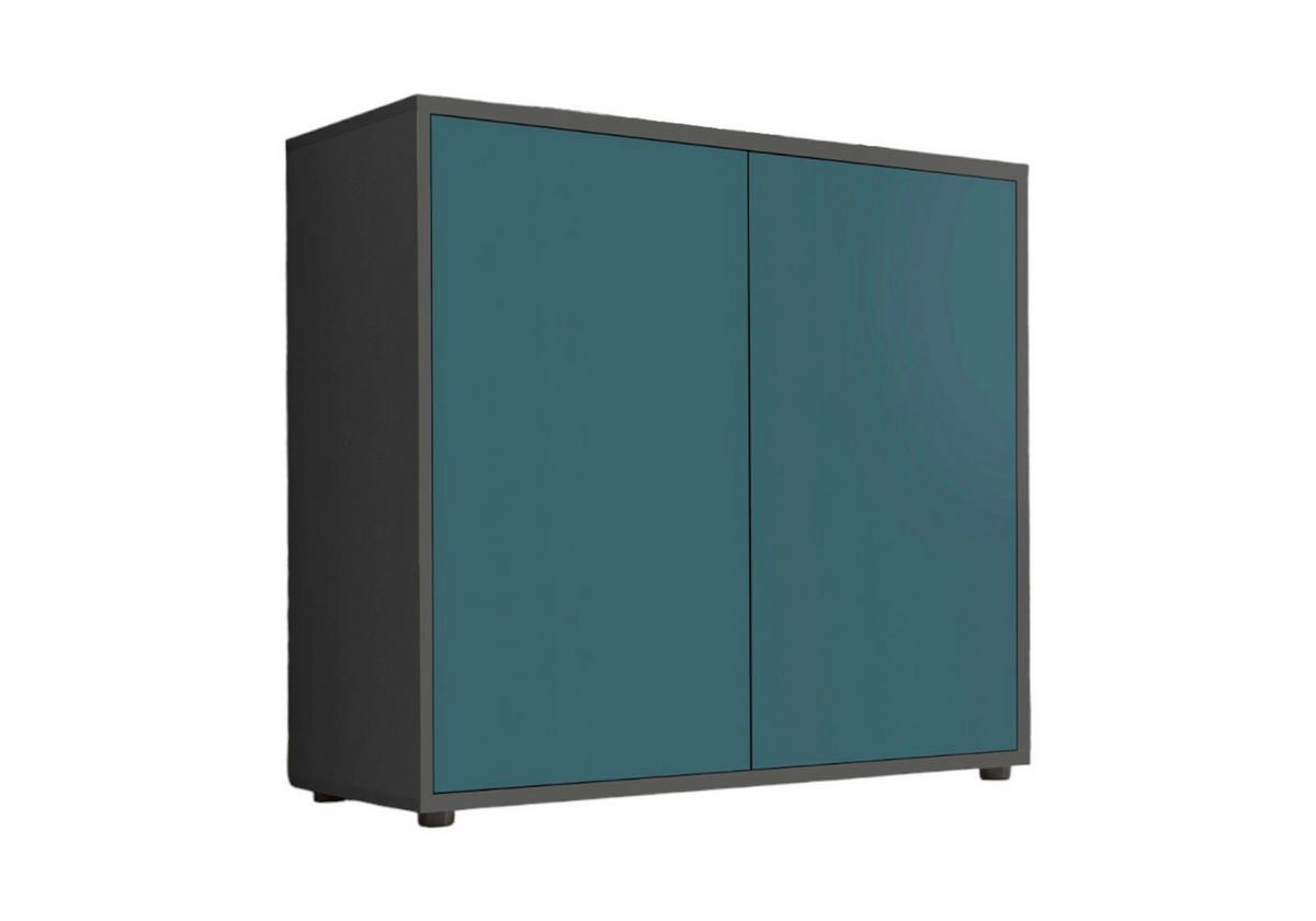 KOMMODE Mailand Typ 4  in 79/73/33 cm  - Anthrazit/Petrol, MODERN, Holzwerkstoff/Kunststoff (79/73/33cm) - MID.YOU