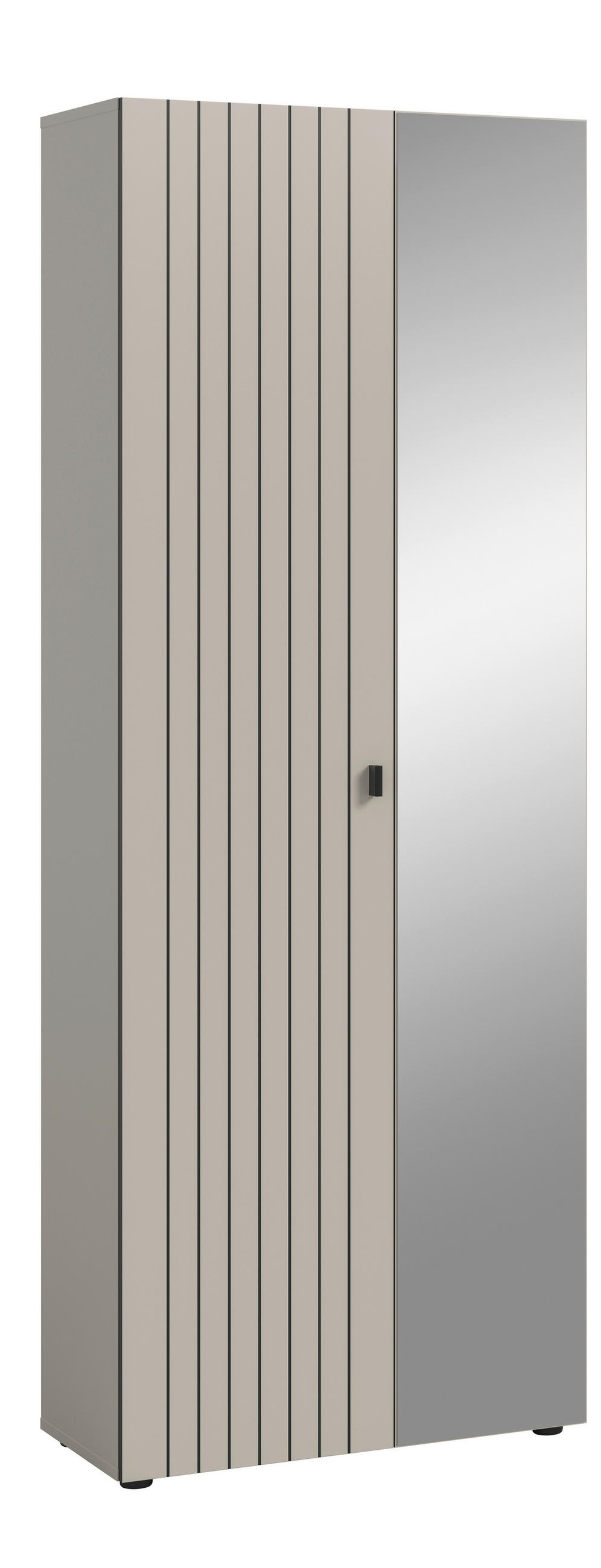 GARDEROBENSCHRANK  in 70/192/37 cm  - Kaschmir/Schwarz, Design, Glas/Holzwerkstoff (70/192/37cm) - MID.YOU