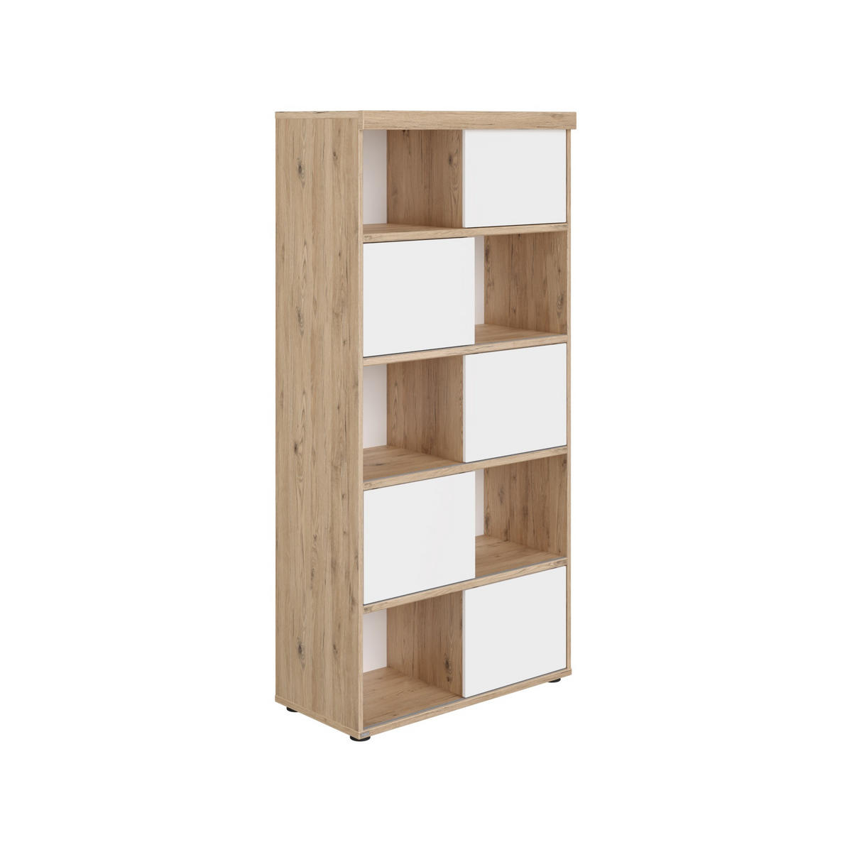 STANDREGAL  86,5/180,1/42,6 cm Weiss, Eichefarben  - Weiss/Eichefarben, Design, Holzwerkstoff/Kunststoff (86,5/180,1/42,6cm) - Paidi