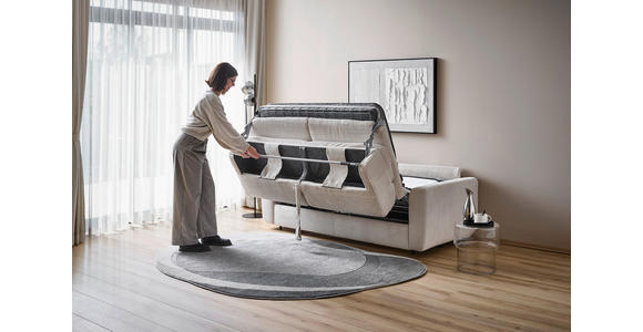 SCHLAFSOFA Creme  - Creme/Schwarz, Design, Holz/Kunststoff (200/89/97cm) - Novel