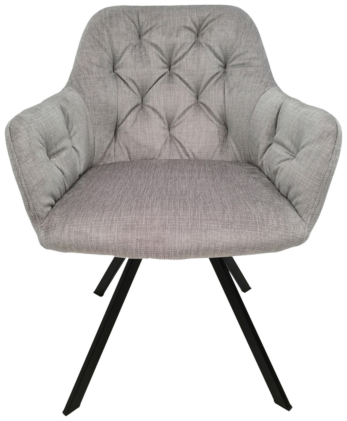 SADA ŽIDLÍ S PODRUČKAMI 2 kusy - černá/světle šedá, Moderní, kov/textil (57/85/62cm) - MID.YOU