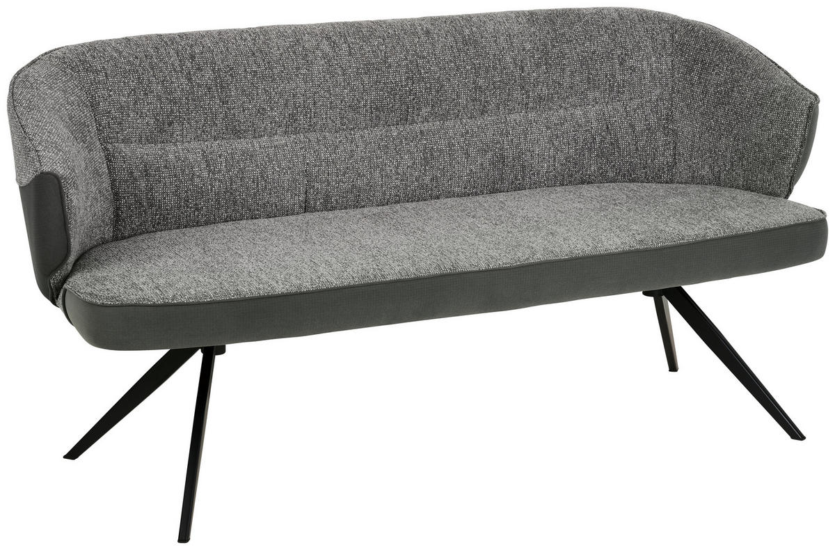 ČALÚNENÁ LAVICA, topoľ, sivá, čierna - čierna/sivá, Lifestyle, kov/drevo (180/86/71cm) - Livetastic
