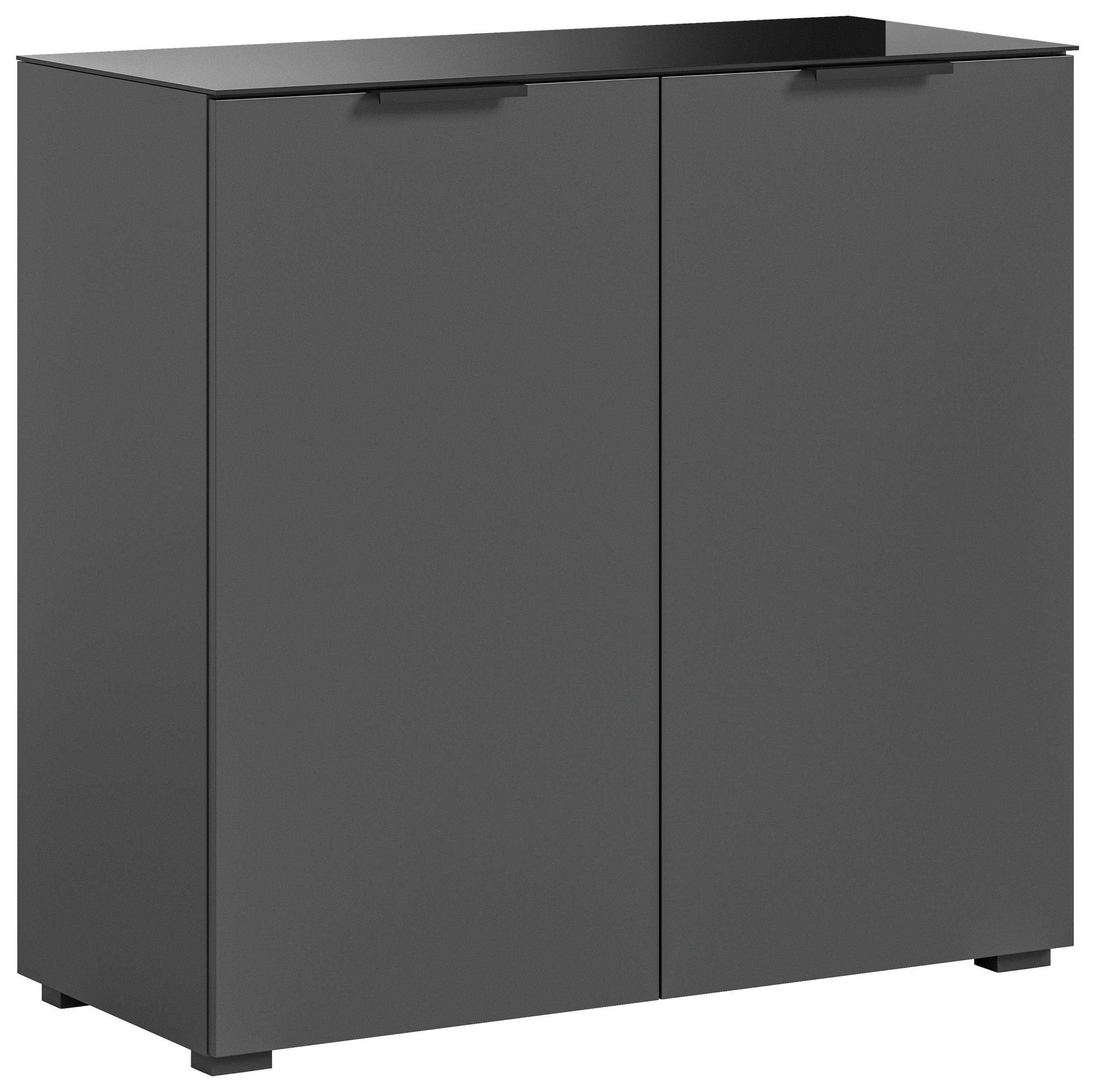 KOMMODE  in 90/86/40 cm  - Anthrazit, Design, Glas/Holzwerkstoff (90/86/40cm) - Livetastic