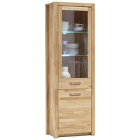 VITRINE in massiv Kernbuche Buchefarben  - Buchefarben/Alufarben, Design, Glas/Holz (66/203/40cm) - MID.YOU