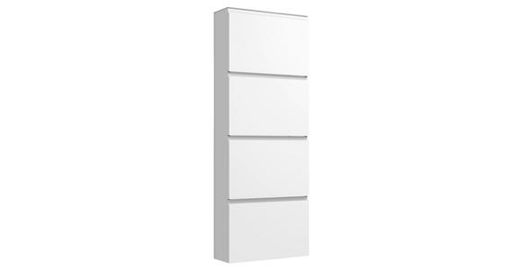 SCHUHKIPPER 60/161/22 cm - Weiß, Design, Glas/Holzwerkstoff (60/161/22cm) - Moderano
