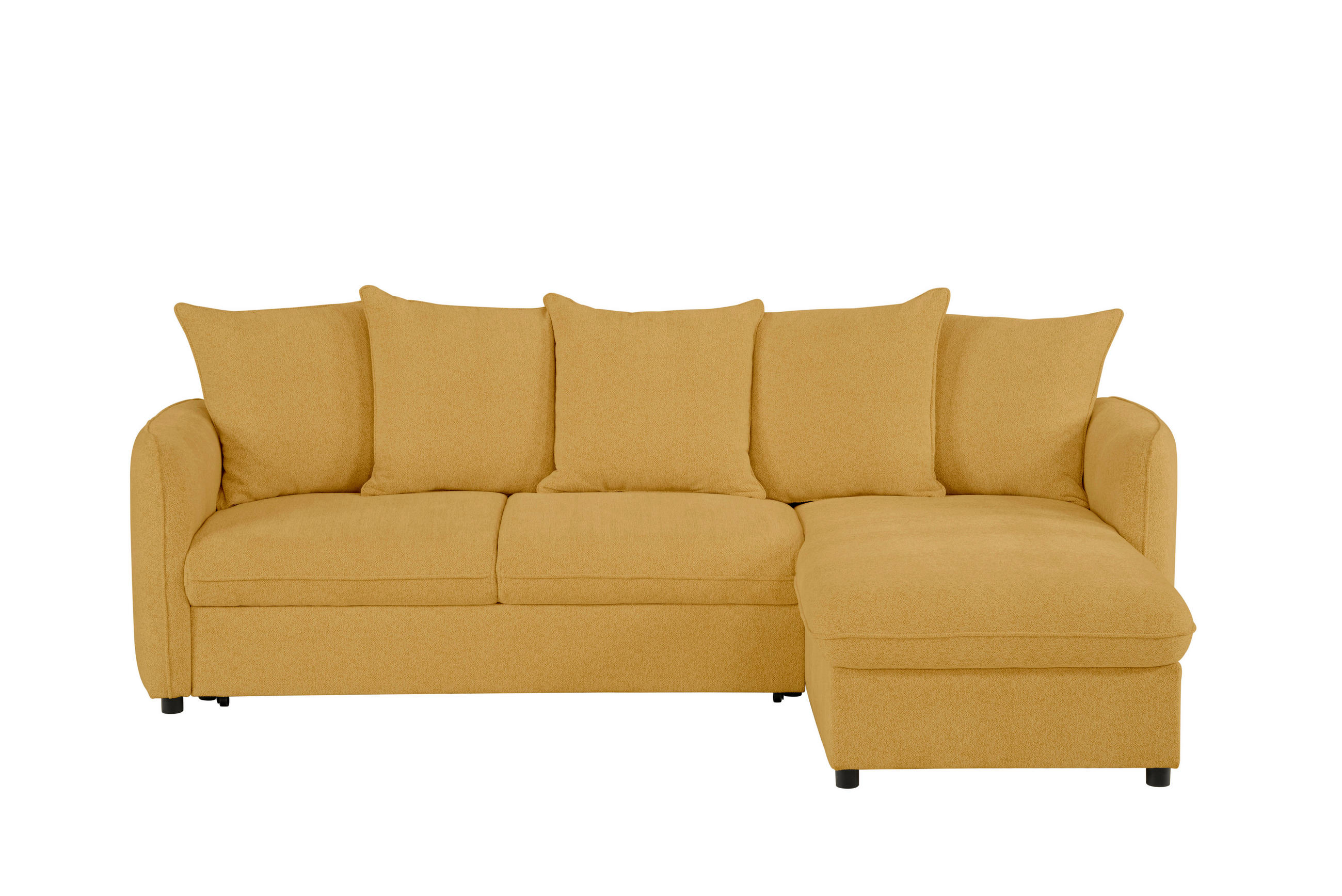 ECKSOFA Senfgelb Chenille  - Senfgelb, Design, Textil (254/160cm) - MID.YOU