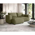 ECKSOFA Olivgrün Webstoff Zierkissen, Rückenkissen, Rücken echt  - Schwarz/Olivgrün, MODERN, Kunststoff/Textil (153/250cm) - Xora