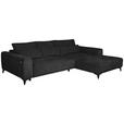 ECKSOFA  in Chenille Schwarz  279/222 cm  - Schwarz, KONVENTIONELL, Kunststoff/Textil (279/222cm) - Hom`in