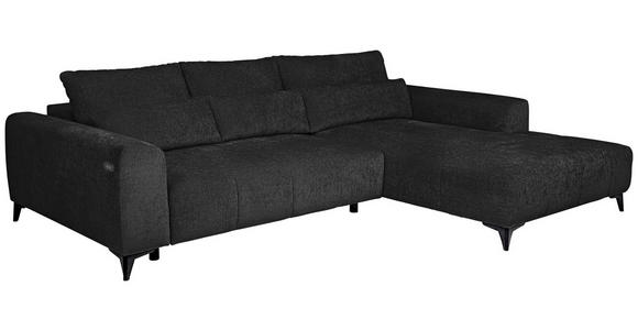 ECKSOFA  in Chenille Schwarz  279/222 cm  - Schwarz, KONVENTIONELL, Kunststoff/Textil (279/222cm) - Hom`in