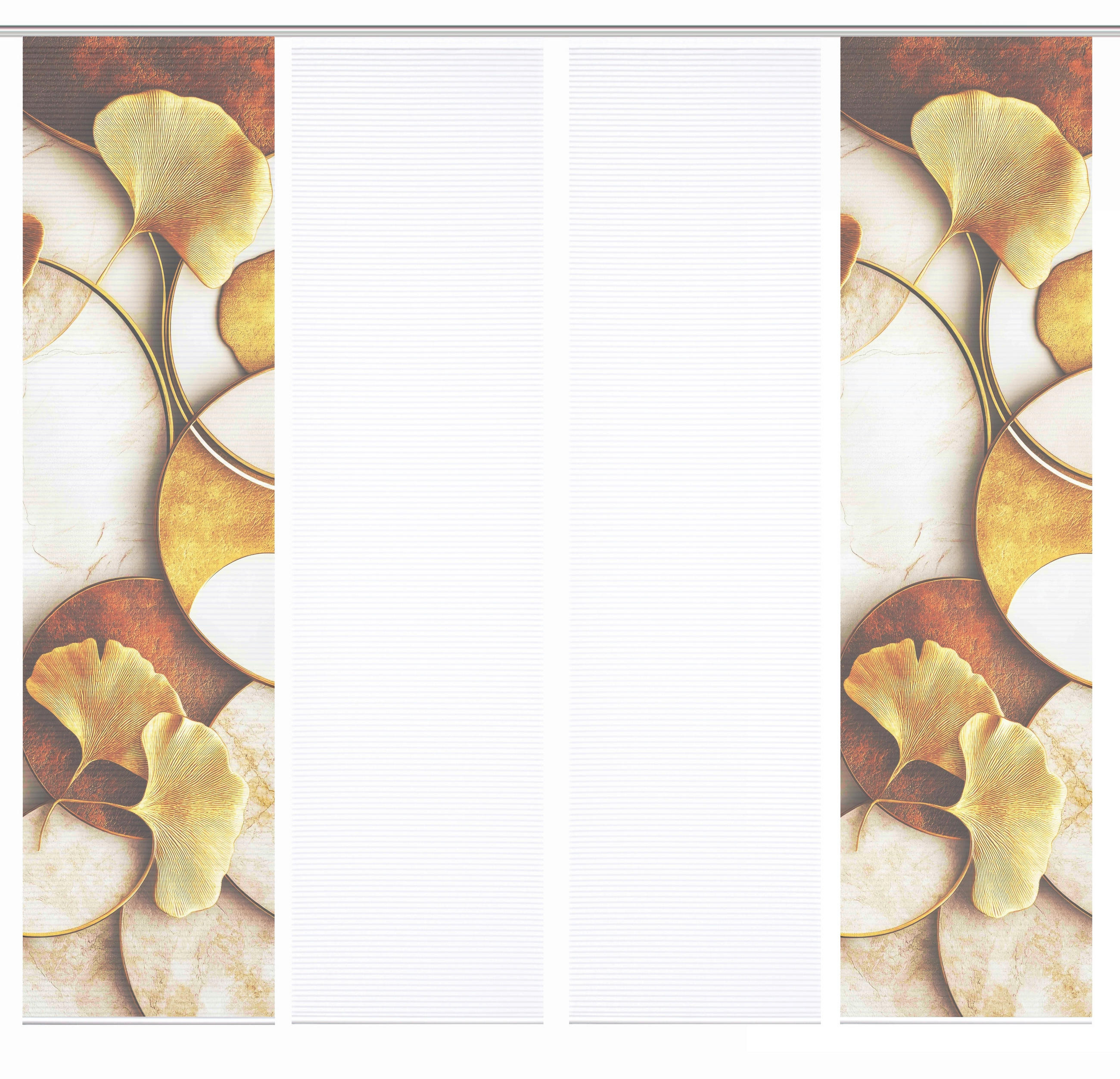 FLÄCHENVORHANG  4 Stück  blickdicht  60/245 cm   - Cognac/Goldfarben, Natur, Textil (60/245cm)