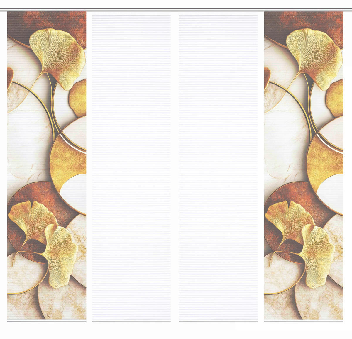 FLÄCHENVORHANG  4 Stück  blickdicht  60/245 cm   - Cognac/Goldfarben, Natur, Textil (60/245cm)