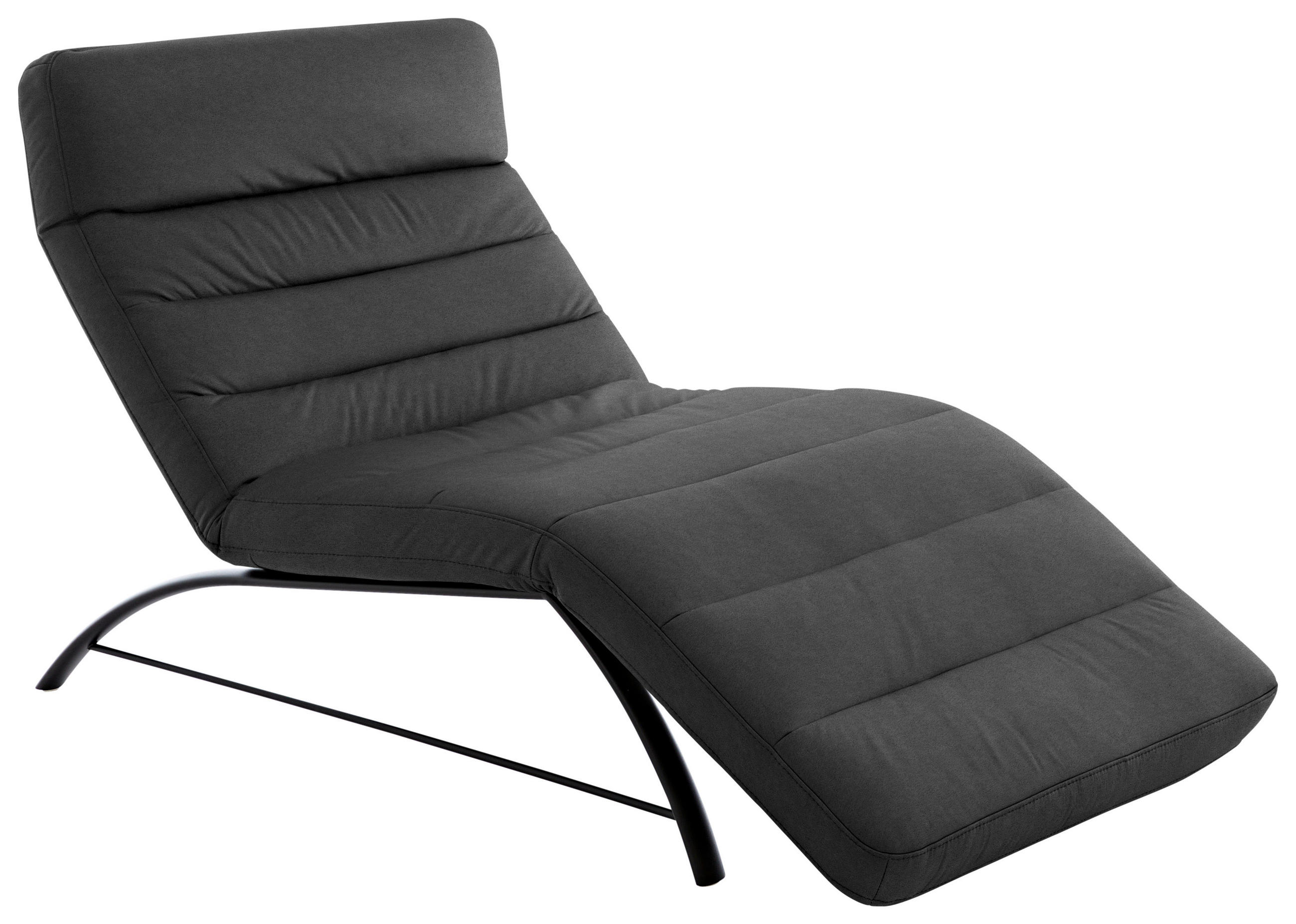 RELAXLIEGE in Mikrofaser Anthrazit  - Anthrazit/Schwarz, Design, Textil/Metall (95/91/170cm) - Chilliano