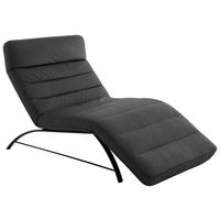 RELAXLIEGE in Mikrofaser Anthrazit  - Anthrazit/Schwarz, Design, Textil/Metall (95/91/170cm) - Chilliano