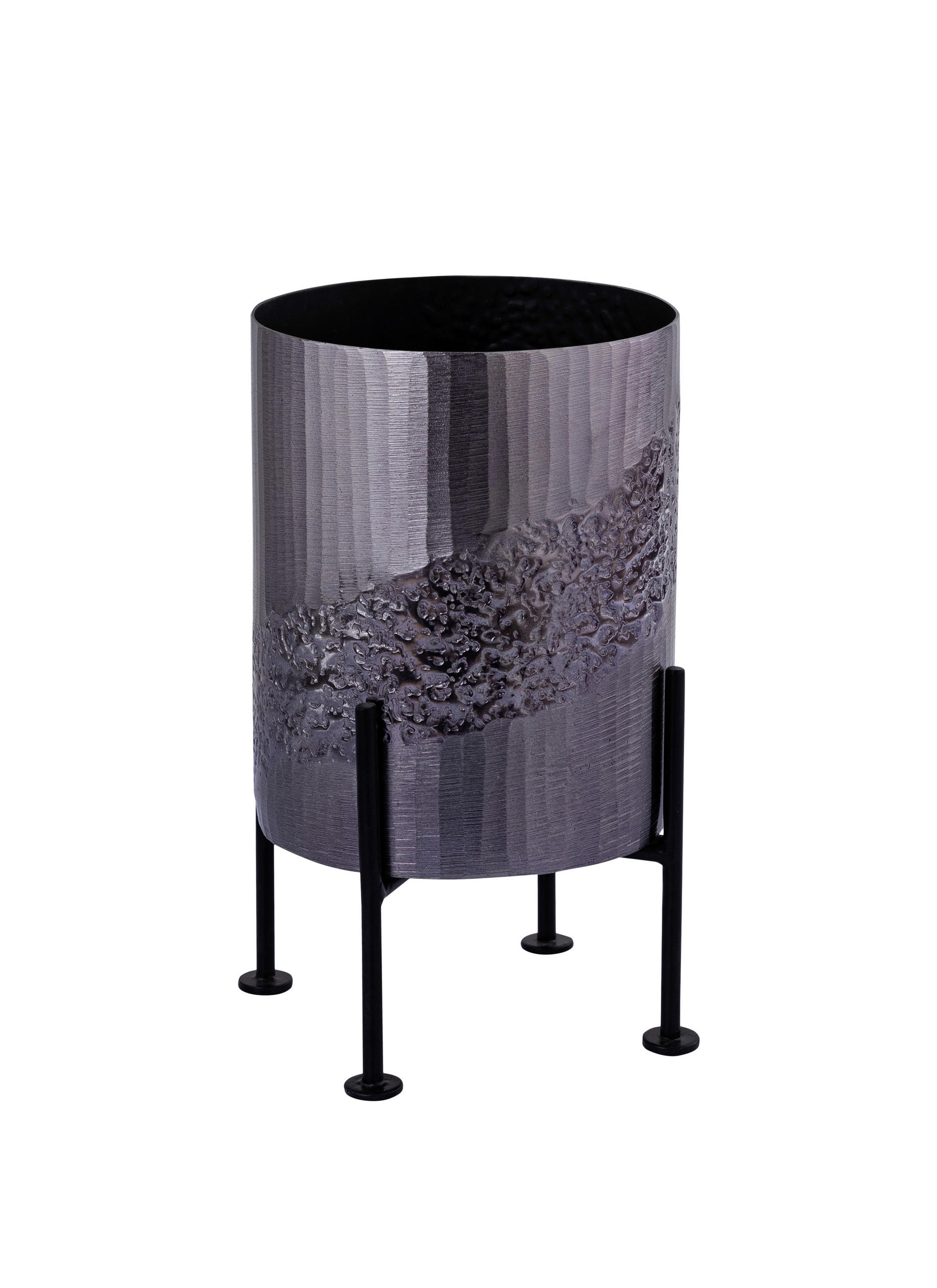 SAKSIJA ZA BILJKE metal - crna/grafitno siva, Dizajnerski, metal (16/28cm) - Ambia Home