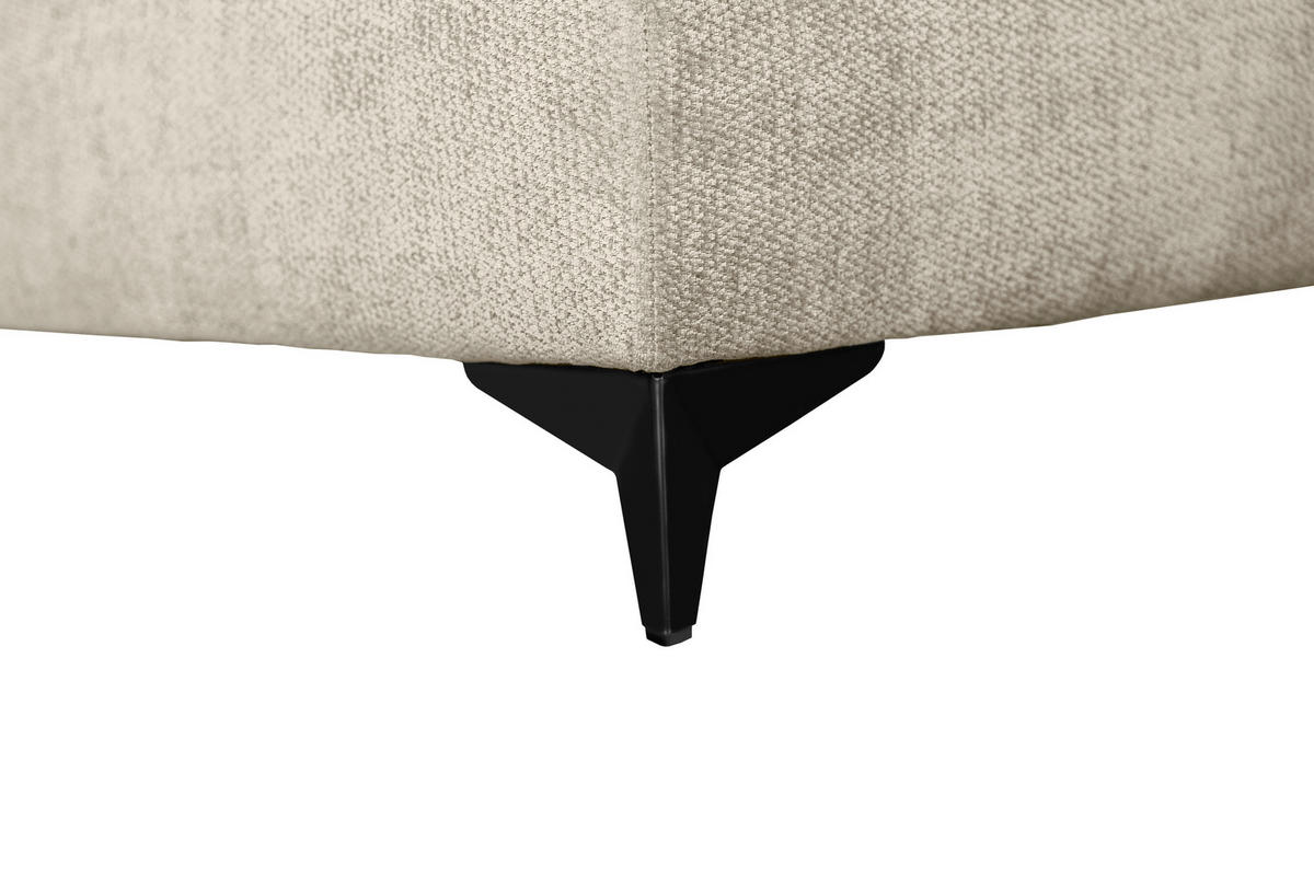 ECKSOFA LIVANO Beige Chenille Liegefläche im Originalstoff  - Beige/Schwarz, Design, Textil/Metall (250/190cm) - P & B