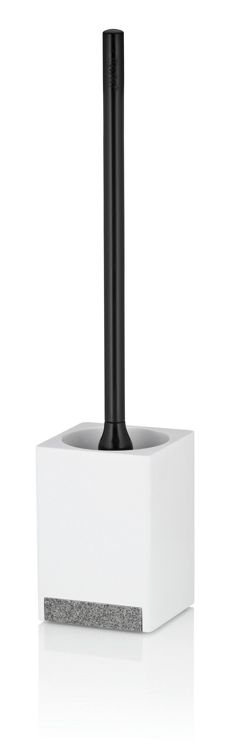 WC-BÜRSTENGARNITUR in Kunststoff  Kunststoff   - Schwarz/Weiß, Basics, Kunststoff (9,5/9,5/45,5cm) - Kela