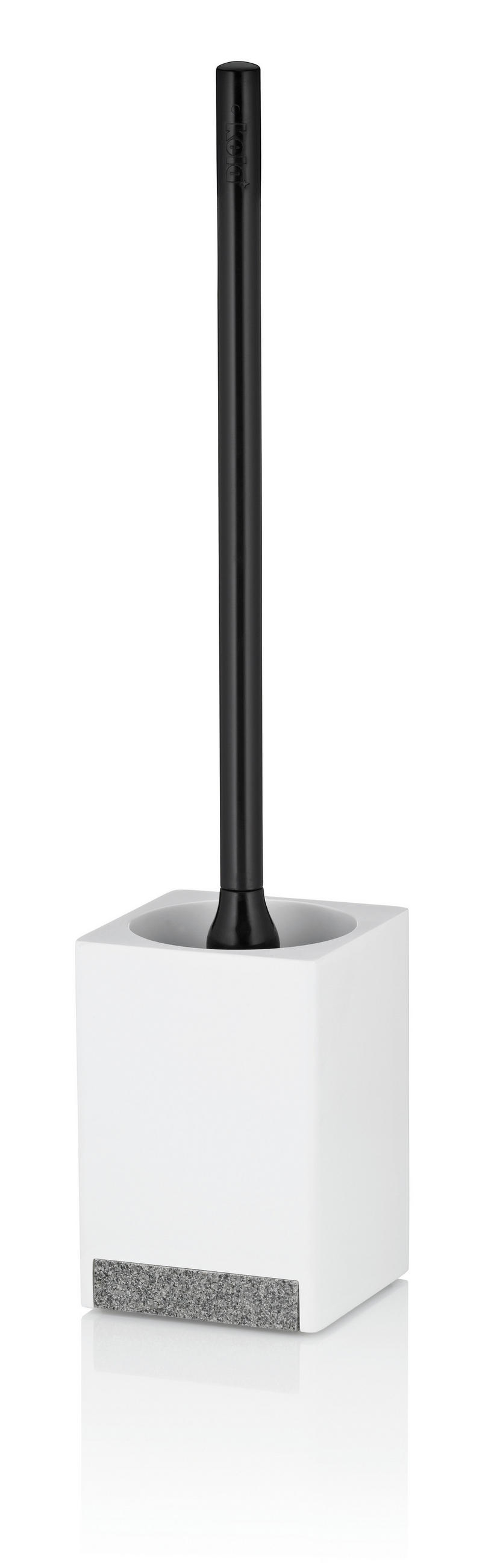 WC-BÜRSTENGARNITUR in Kunststoff  Kunststoff   - Schwarz/Weiß, Basics, Kunststoff (9,5/9,5/45,5cm) - Kela