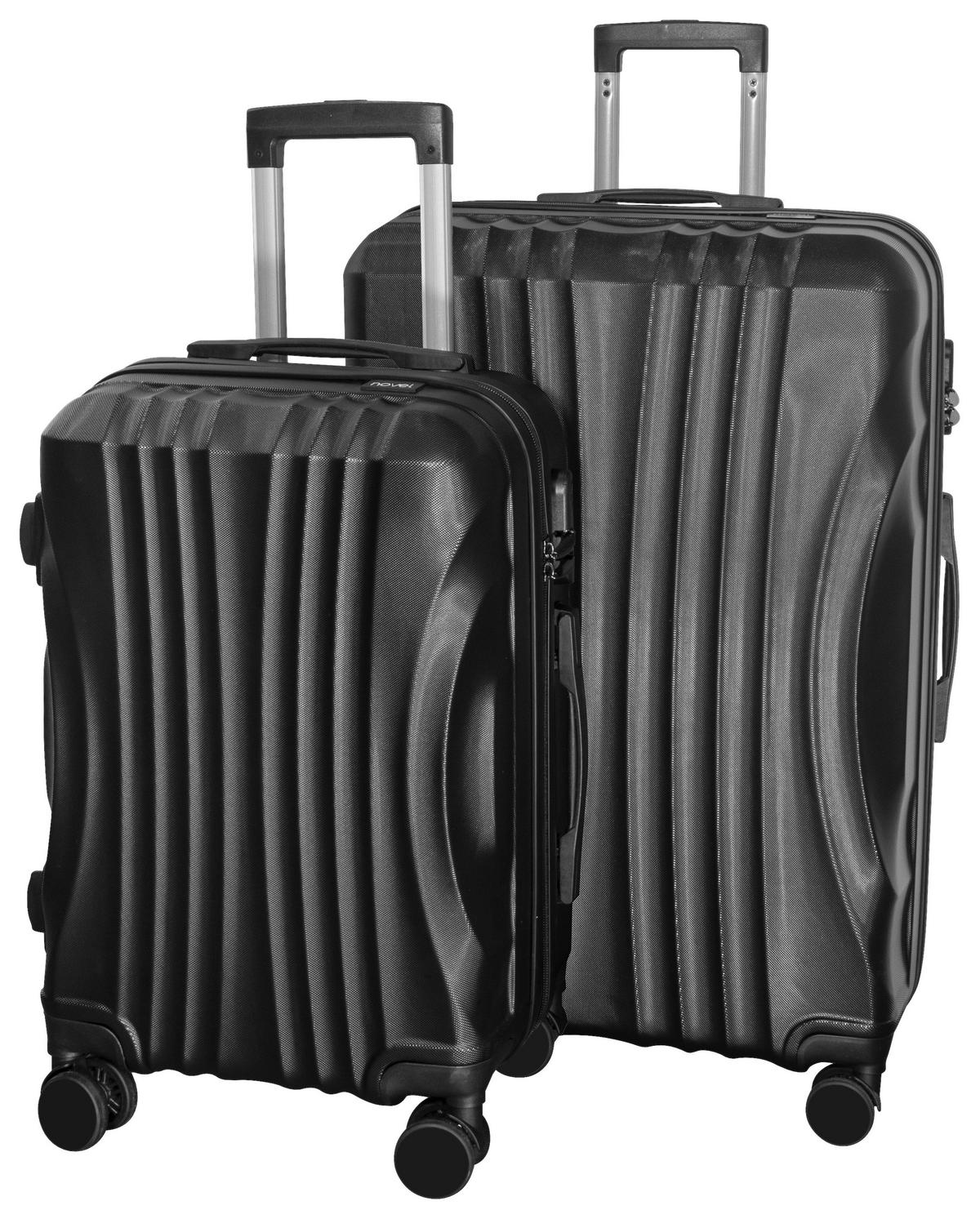 REISEKOFFERSET Schwarz 2-teilig  - Schwarz, Lifestyle, Kunststoff/Textil - Novel