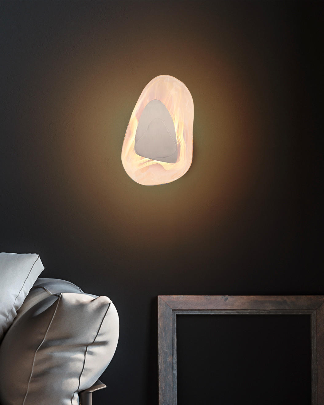 LED VÄGGLAMPA DORSEY 20,3/31,5 cm   - klar/vit, Design, metall/glas (20,3/31,5cm) - Globo