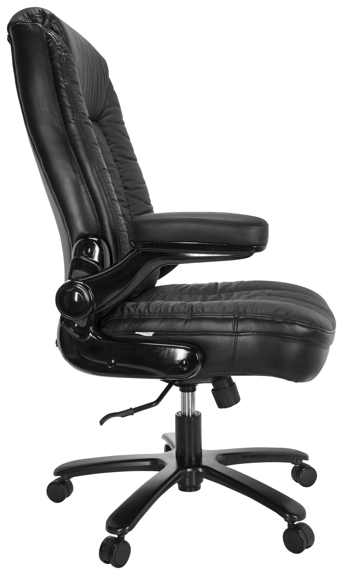 CHEFSESSEL  in Lederlook Schwarz  - Schwarz, MODERN, Leder/Kunststoff (85/122/82cm) - MID.YOU