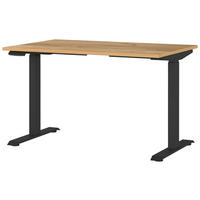 PÍSACÍ STÔL, čierna, farba duba, 120/80/72-118 cm - čierna/farba duba, Modern, kov/kompozitné drevo (120/80/72-118cm) - Novel