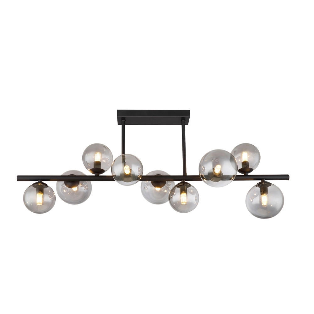 PLAFONJERA Ena  - siva/crna, Trendi, staklo/metal (86,6/38/30cm)