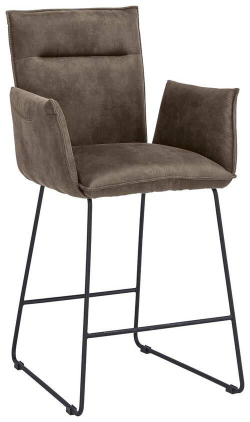 TRESENSESSEL Mikrofaser Schwarz, Graubraun Eisen Stoffauswahl, Gestellauswahl  - Graubraun/Schwarz, Design, Textil/Metall (56/98/62cm) - Valnatura